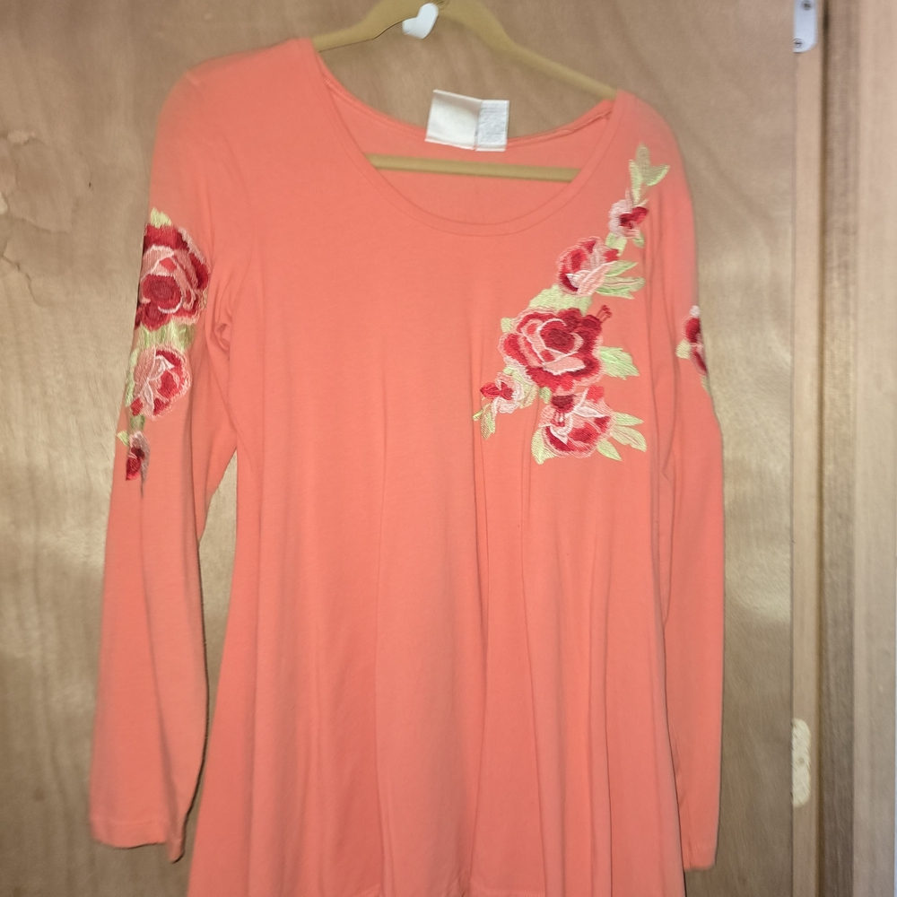 DG2 by Diane Gilman Coral Floral Tunic
